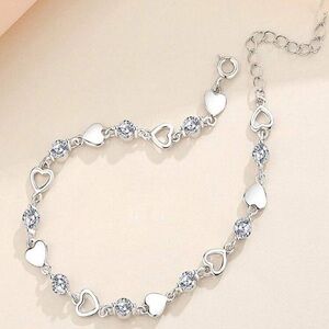 Silver Heart Charm Bracelet